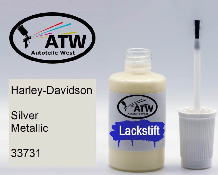 Harley-Davidson, Silver Metallic, 33731: 20ml Lackstift, von ATW Autoteile West.